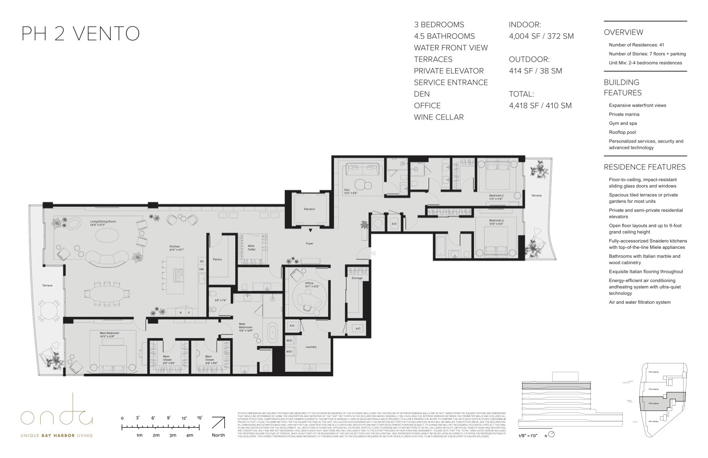 Floor Plan for Onda Residences Miami Floorplans, PH 2 Vento